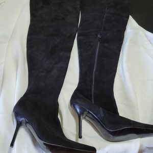 Black leather boots